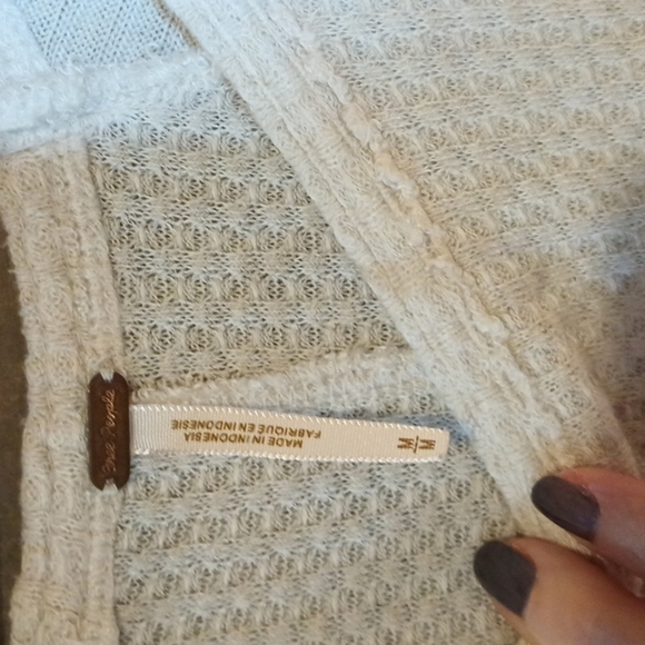 Free People Waffle Knit Tunic Top M - Picture 8 of 11